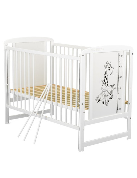 BN-BOTIMG10CM03AL,BabyNeeds - Patut din lemn Timmi Girafa 120x60 cm, Cu laterala culisanta, Din lemn de pin si mdf, Stabil si re