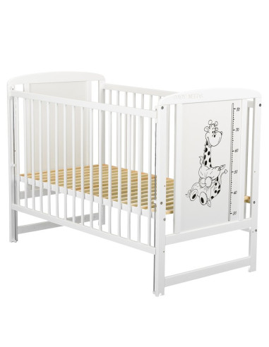 BN-BOTIMG10CM03AL,BabyNeeds - Patut din lemn Timmi Girafa 120x60 cm, Cu laterala culisanta, Din lemn de pin si mdf, Stabil si re