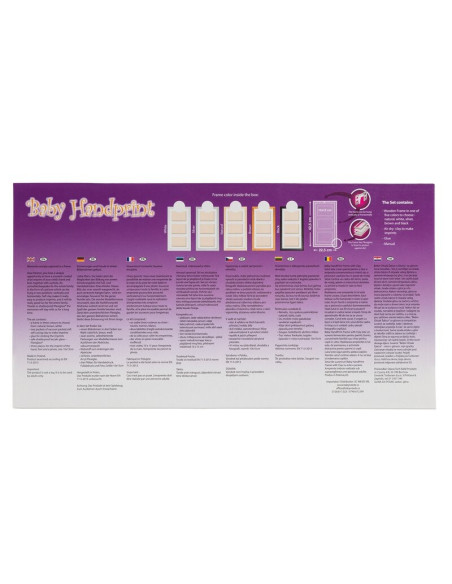 BN-BH_DMF_White,Baby HandPrint - Kit mulaj cu dubla amprenta, Double Memory Frame, Cu rama foto 10x15 cm, Non-toxic, Conform cu 