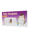 BN-BH_DMF_White,Baby HandPrint - Kit mulaj cu dubla amprenta, Double Memory Frame, Cu rama foto 10x15 cm, Non-toxic, Conform cu