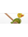 BN-80045,Joueco - Jucarie din lemn Ratusca, De impins, Cu tija, 12 luni+, Multicolor