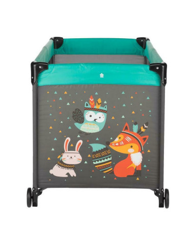 BN-921461,Petite&Mars - Patut pliant cu un nivel, Cu intrare laterala cu fermoar, 2 roti, 120x60 cm, Conform cu standardele euro