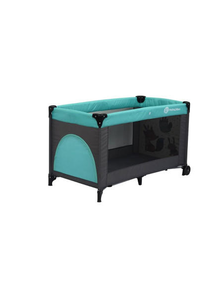 BN-921461,Petite&Mars - Patut pliant cu un nivel, Cu intrare laterala cu fermoar, 2 roti, 120x60 cm, Conform cu standardele euro