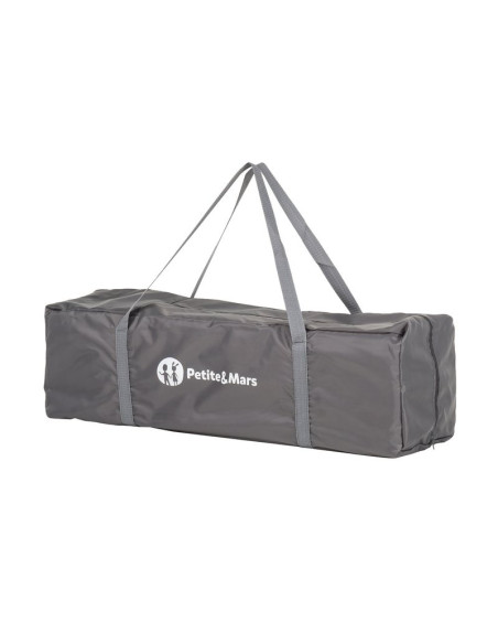 BN-921461,Petite&Mars - Patut pliant cu un nivel, Cu intrare laterala cu fermoar, 2 roti, 120x60 cm, Conform cu standardele euro