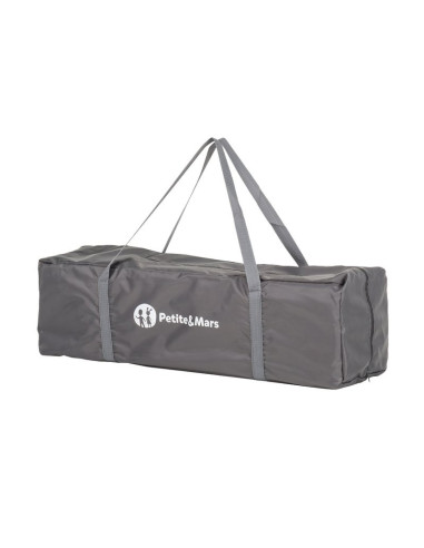 BN-921902,Petite&Mars - Patut pliant cu un nivel, Cu intrare laterala cu fermoar, 2 roti, 120x60 cm, Conform cu standardele euro