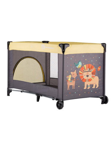 BN-921460,Petite&Mars - Patut pliant cu un nivel, Cu intrare laterala cu fermoar, 2 roti, 120x60 cm, Conform cu standardele euro