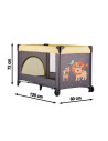 BN-921460,Petite&Mars - Patut pliant cu un nivel, Cu intrare laterala cu fermoar, 2 roti, 120x60 cm, Conform cu standardele euro