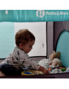 BN-921460,Petite&Mars - Patut pliant cu un nivel, Cu intrare laterala cu fermoar, 2 roti, 120x60 cm, Conform cu standardele euro