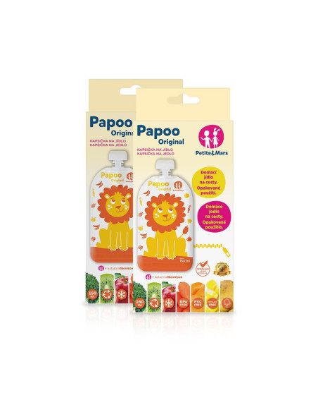 BN-901808,Petite&Mars - Set 6 pungi reutilizabile pentru hranire cu leuti, Inchidere ermetica, 20x10 cm, 150 ml, Papoo Portocali BN-901808,Petite&Mars - Set 6 pungi reutilizabile pentru hranire cu leuti, Inchidere ermetica, 20x10 cm, 150 ml, Papoo Portocali