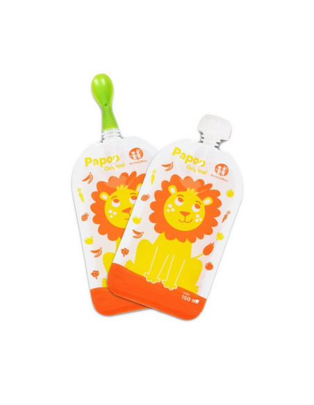 BN-901808,Petite&Mars - Set 6 pungi reutilizabile pentru hranire cu leuti, Inchidere ermetica, 20x10 cm, 150 ml, Papoo Portocali BN-901808,Petite&Mars - Set 6 pungi reutilizabile pentru hranire cu leuti, Inchidere ermetica, 20x10 cm, 150 ml, Papoo Portocali