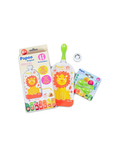 BN-901808,Petite&Mars - Set 6 pungi reutilizabile pentru hranire cu leuti, Inchidere ermetica, 20x10 cm, 150 ml, Papoo Portocali BN-901808,Petite&Mars - Set 6 pungi reutilizabile pentru hranire cu leuti, Inchidere ermetica, 20x10 cm, 150 ml, Papoo Portocali