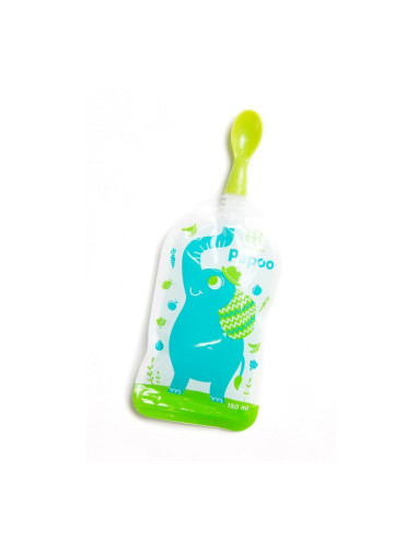 BN-910908,Petite&Mars - Set 2 lingurite cu infiletare pentru pungile Papoo, Verde