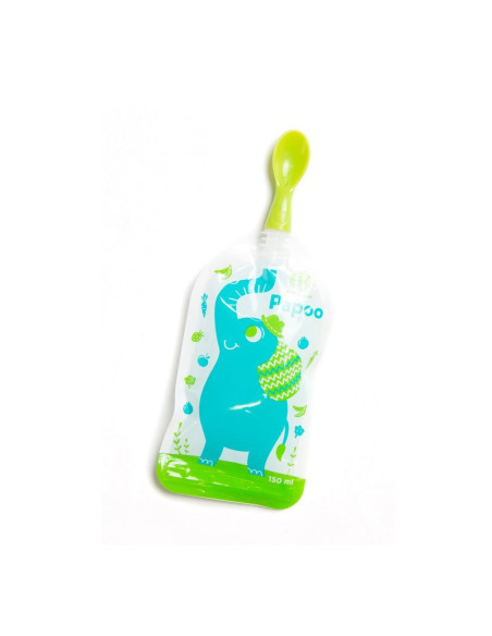 BN-910908,Petite&Mars - Set 2 lingurite cu infiletare pentru pungile Papoo, Verde