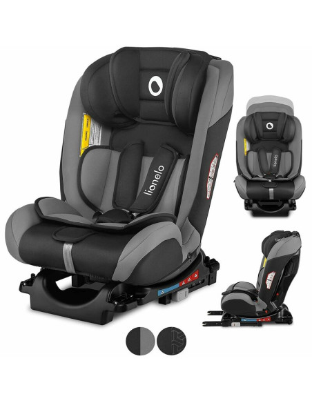 BN-LO-SANDER_GREY,Lionelo - Scaun auto Sander Spatar reglabil, Forward-Facing sau Rear-Facing, Pozitie de somn, 0-36 Kg, Cu Isof