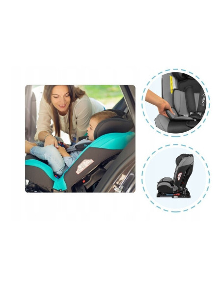 BN-LO-SANDER_GREY,Lionelo - Scaun auto Sander Spatar reglabil, Forward-Facing sau Rear-Facing, Pozitie de somn, 0-36 Kg, Cu Isof
