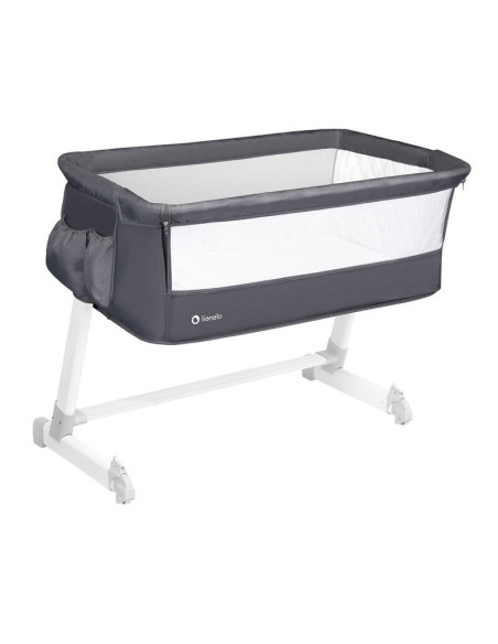 BN-LO-THEO_Dark_Grey,Lionelo - Patut co-sleeper Theo 2 in 1, Cu setare unghiulara, Reglabil in 5 pozitii pe inaltime, Conform cu