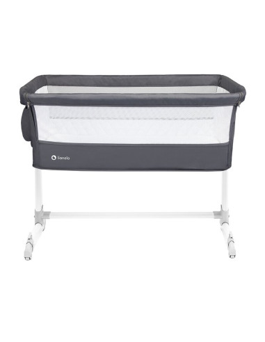 BN-LO-THEO_Dark_Grey,Lionelo - Patut co-sleeper Theo 2 in 1, Cu setare unghiulara, Reglabil in 5 pozitii pe inaltime, Conform cu