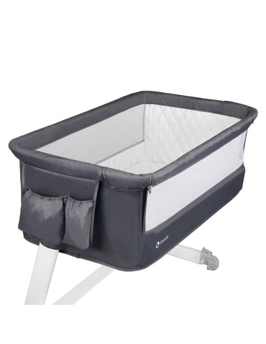 BN-LO-THEO_Dark_Grey,Lionelo - Patut co-sleeper Theo 2 in 1, Cu setare unghiulara, Reglabil in 5 pozitii pe inaltime, Conform cu