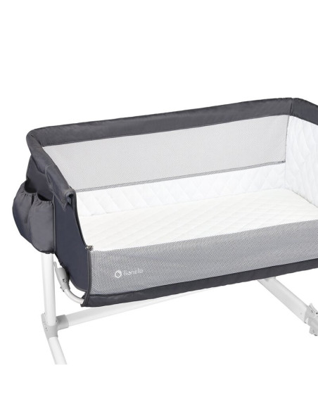 BN-LO-THEO_Dark_Grey,Lionelo - Patut co-sleeper Theo 2 in 1, Cu setare unghiulara, Reglabil in 5 pozitii pe inaltime, Conform cu