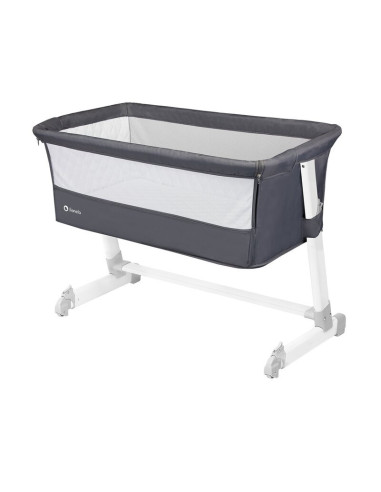 BN-LO-THEO_Dark_Grey,Lionelo - Patut co-sleeper Theo 2 in 1, Cu setare unghiulara, Reglabil in 5 pozitii pe inaltime, Conform cu