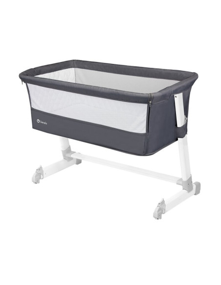 BN-LO-THEO_Dark_Grey,Lionelo - Patut co-sleeper Theo 2 in 1, Cu setare unghiulara, Reglabil in 5 pozitii pe inaltime, Conform cu