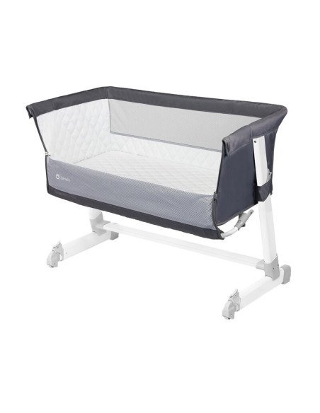 BN-LO-THEO_Dark_Grey,Lionelo - Patut co-sleeper Theo 2 in 1, Cu setare unghiulara, Reglabil in 5 pozitii pe inaltime, Conform cu