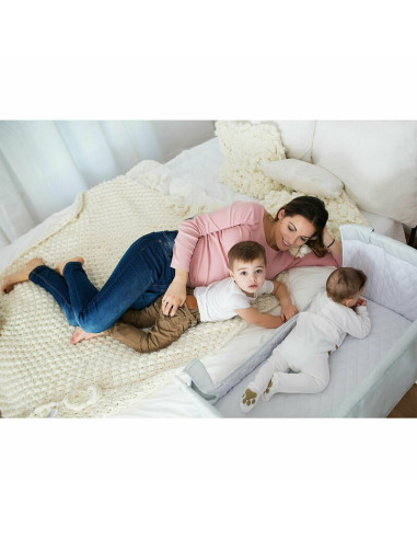 BN-LO-THEO_Dark_Grey,Lionelo - Patut co-sleeper Theo 2 in 1, Cu setare unghiulara, Reglabil in 5 pozitii pe inaltime, Conform cu