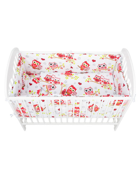 BN-BN139,BabyNeeds - Lenjerie patut 5 piese, Cu doua protectii laterale, Pernuta, Plapumioara, Cearceaf, Din bumbac, Pentru patu