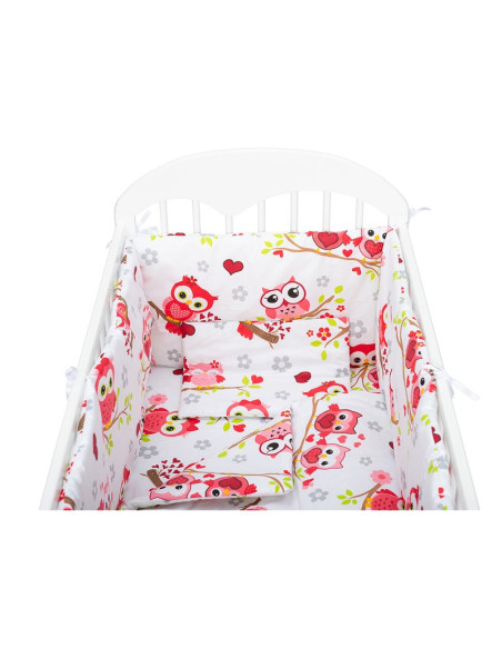 BN-BN139,BabyNeeds - Lenjerie patut 5 piese, Cu doua protectii laterale, Pernuta, Plapumioara, Cearceaf, Din bumbac, Pentru patu