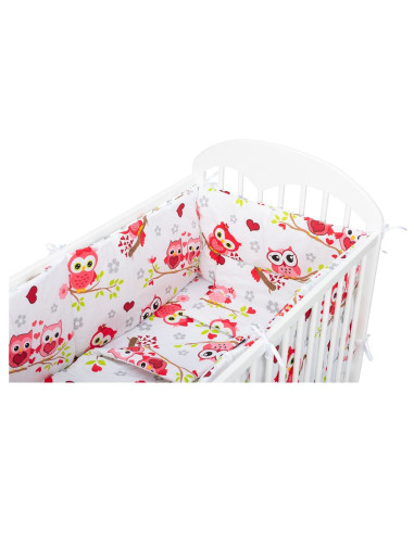 BN-BN139,BabyNeeds - Lenjerie patut 5 piese, Cu doua protectii laterale, Pernuta, Plapumioara, Cearceaf, Din bumbac, Pentru patu