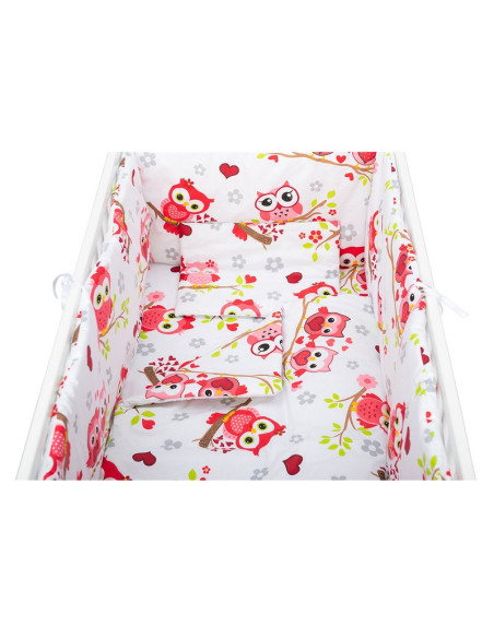 BN-BN139,BabyNeeds - Lenjerie patut 5 piese, Cu doua protectii laterale, Pernuta, Plapumioara, Cearceaf, Din bumbac, Pentru patu