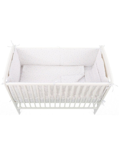 BN-BN154,BabyNeeds - Lenjerie patut 5 piese, Cu doua protectii laterale, Pernuta, Plapumioara, Cearceaf, Din bumbac, Pentru patu
