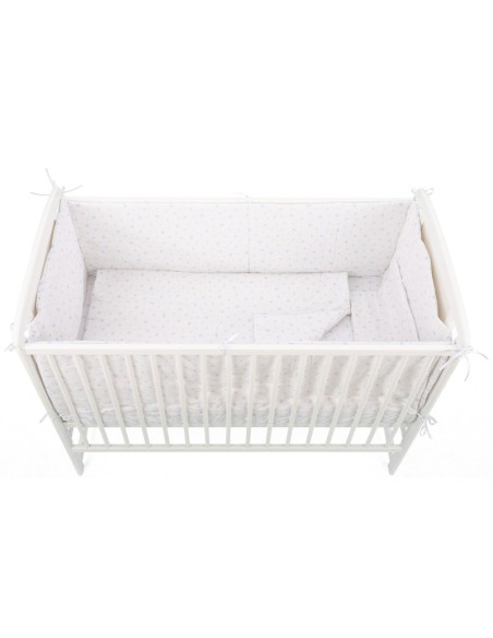 BN-BN154,BabyNeeds - Lenjerie patut 5 piese, Cu doua protectii laterale, Pernuta, Plapumioara, Cearceaf, Din bumbac, Pentru patu