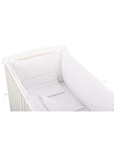 BN-BN154,BabyNeeds - Lenjerie patut 5 piese, Cu doua protectii laterale, Pernuta, Plapumioara, Cearceaf, Din bumbac, Pentru patu