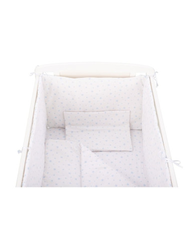 BN-BN154,BabyNeeds - Lenjerie patut 5 piese, Cu doua protectii laterale, Pernuta, Plapumioara, Cearceaf, Din bumbac, Pentru patu