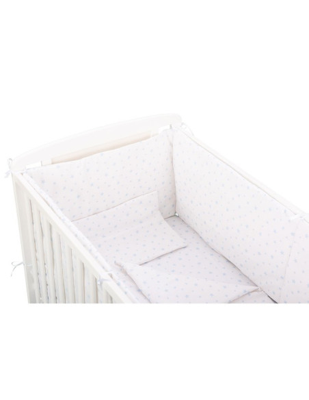 BN-BN154,BabyNeeds - Lenjerie patut 5 piese, Cu doua protectii laterale, Pernuta, Plapumioara, Cearceaf, Din bumbac, Pentru patu