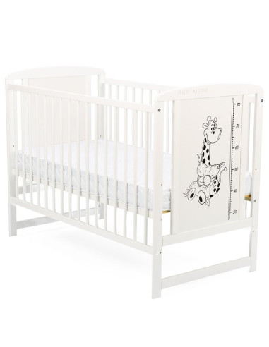 BN-BOTIMG01AL,BabyNeeds - Patut din lemn Timmi Girafa 120x60 cm, Din lemn de pin si mdf, Stabil si rezistent, Inaltime saltea re