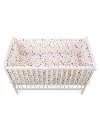 BN-BN158,BabyNeeds - Lenjerie patut 5 piese, Cu doua protectii laterale, Pernuta, Plapumioara, Cearceaf, Din bumbac, Pentru patu