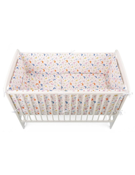BN-BN158,BabyNeeds - Lenjerie patut 5 piese, Cu doua protectii laterale, Pernuta, Plapumioara, Cearceaf, Din bumbac, Pentru patu