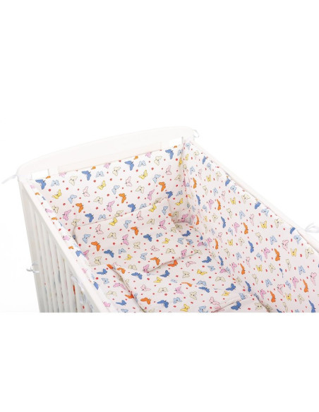BN-BN158,BabyNeeds - Lenjerie patut 5 piese, Cu doua protectii laterale, Pernuta, Plapumioara, Cearceaf, Din bumbac, Pentru patu