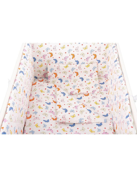 BN-BN158,BabyNeeds - Lenjerie patut 5 piese, Cu doua protectii laterale, Pernuta, Plapumioara, Cearceaf, Din bumbac, Pentru patu