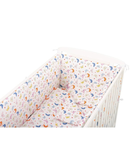 BN-BN158,BabyNeeds - Lenjerie patut 5 piese, Cu doua protectii laterale, Pernuta, Plapumioara, Cearceaf, Din bumbac, Pentru patu