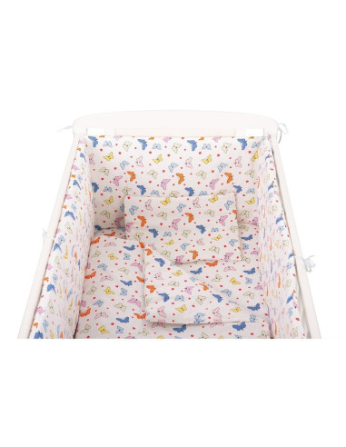 BN-BN158,BabyNeeds - Lenjerie patut 5 piese, Cu doua protectii laterale, Pernuta, Plapumioara, Cearceaf, Din bumbac, Pentru patu