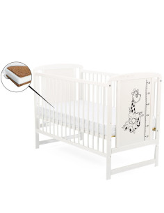 BN-BOTIMG10CM01AL,BabyNeeds - Patut din lemn Timmi Girafa 120x60 cm, Din lemn de pin si mdf, Stabil si rezistent, Inaltime salte