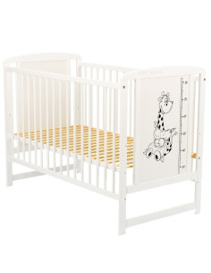 BN-BOTIMG10CM01AL,BabyNeeds - Patut din lemn Timmi Girafa 120x60 cm, Din lemn de pin si mdf, Stabil si rezistent, Inaltime salte 2