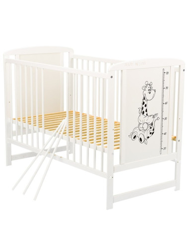 BN-BOTIMG10CM01AL,BabyNeeds - Patut din lemn Timmi Girafa 120x60 cm, Din lemn de pin si mdf, Stabil si rezistent, Inaltime salte