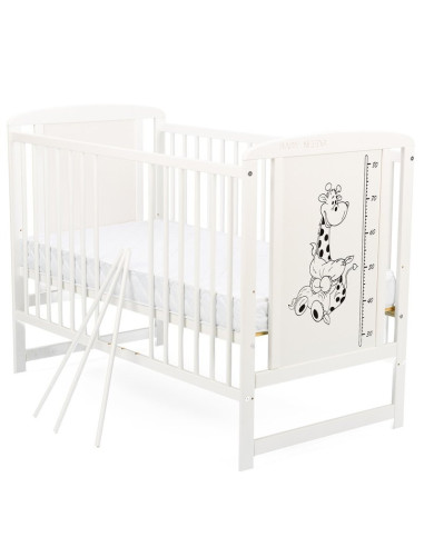 BN-BOTIMG10CM01AL,BabyNeeds - Patut din lemn Timmi Girafa 120x60 cm, Din lemn de pin si mdf, Stabil si rezistent, Inaltime salte