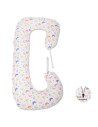 BN-BN174,BabyNeeds - Perna 3 in 1 pentru gravide si bebelusi Soft Plus, Cu husa detasabila din bumbac, Fluturasi, Multicolor