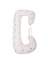 BN-BN174,BabyNeeds - Perna 3 in 1 pentru gravide si bebelusi Soft Plus, Cu husa detasabila din bumbac, Fluturasi, Multicolor