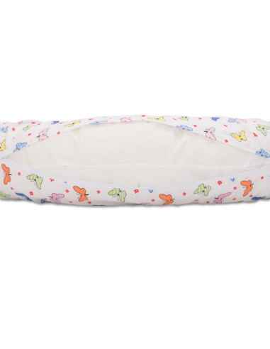 BN-BN174,BabyNeeds - Perna 3 in 1 pentru gravide si bebelusi Soft Plus, Cu husa detasabila din bumbac, Fluturasi, Multicolor